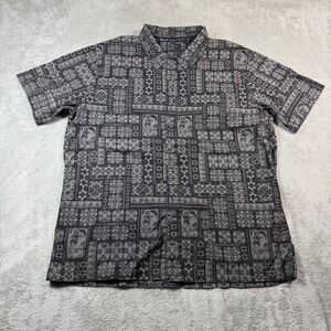 Magpul Button Up Shirt Mens 2XL Gray AOP Aloha Hula Girl Tribal Print S17 MAG767
